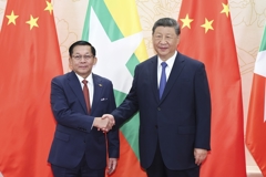 习近平会见缅甸代总统敏昂莱