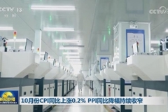 10月份CPI同比上涨0.2% PPI同比降幅持续收窄